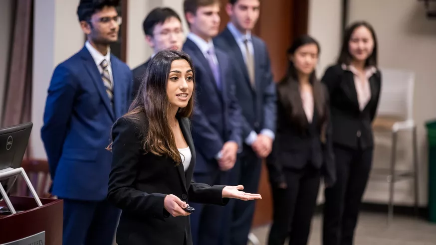 Student presenting in class